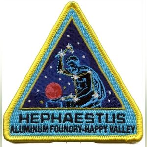 For All Of Mankind Hephaestus Aluminum Foundry Happy Valley Embroidered Iron On